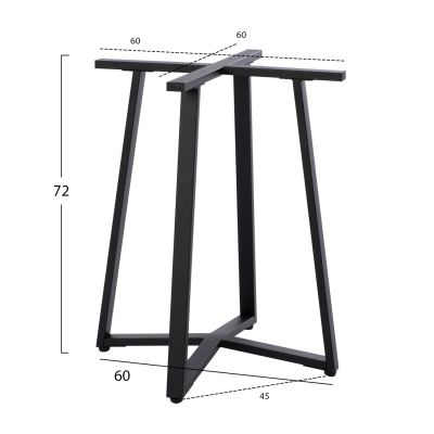 ВАСА ΤΡΑΠΕΖΙΟΥ ΜΑΥΡΗ ΜΕΤΑΛΛΙΚΗ HM470.01 60x60x72Υ ек.