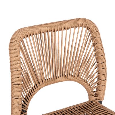 BAR STOOL MEDIUM HEIGHT NOJO HM5920.02 ANTHRACITE ALUMINUM--BEIGE SYNTHETIC RATTAN 40x55.5x99Hcm.