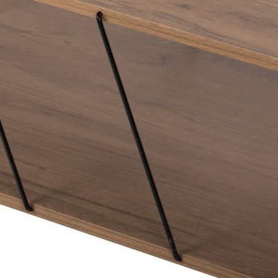 COFFEE TABLE TARS HM8927.12 WALNUT MELAMINE-BLACK METAL RODS 120Χ50Χ30Hcm.