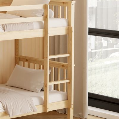 BUNK BED FOR CHILDREN LANTAI HM682.01 PINE WOOD IN NATURAL-MATTRESSES 190x90cm