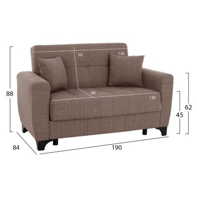 HM11748.02 sofa-bed set of 3-seater and 2-seater, beige