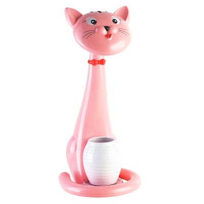 KIDS DESK LAMP LED BADOO CAT FIGURE HM4457.05 PINK ABS-WITH PEN HOLDER