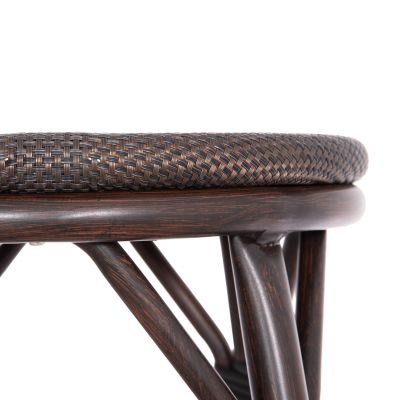 ALUMINUM MEDIUM HEIGHT BAR STOOL CHINO HM6286.01 BAMBOO LOOK & TEXTILENE IN BROWN 43x43x65Hcm.