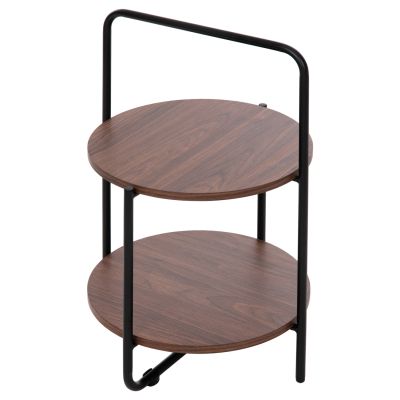 ПОМОЩНА МАСА SYLO HM9618.02 MDF В ЦВЯТ ОРЕХ-ЧЕРНА МЕТАЛНА КОНСТРУКЦИЯ Φ44x66Hcm.