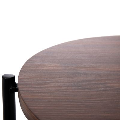 ПОМОЩНА МАСА SYLO HM9618.02 MDF В ЦВЯТ ОРЕХ-ЧЕРНА МЕТАЛНА КОНСТРУКЦИЯ Φ44x66Hcm.