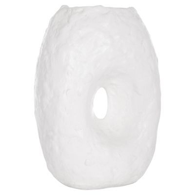 DECORATIVE TABLE VASE NAMENTIS HM4673.02L TERRACOTA IN WHITE COLOR--26.5x16x36.5Hcm.