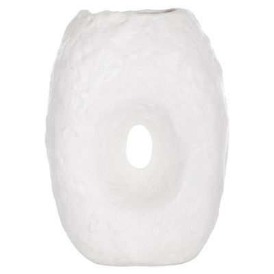 DECORATIVE TABLE VASE NAMENTIS HM4673.02L TERRACOTA IN WHITE COLOR--26.5x16x36.5Hcm.