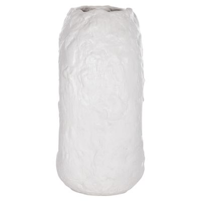 DECORATIVE TABLE VASE NAMENTIS HM4673.02L TERRACOTA IN WHITE COLOR--26.5x16x36.5Hcm.