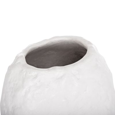 DECORATIVE TABLE VASE NAMENTIS HM4673.02L TERRACOTA IN WHITE COLOR--26.5x16x36.5Hcm.