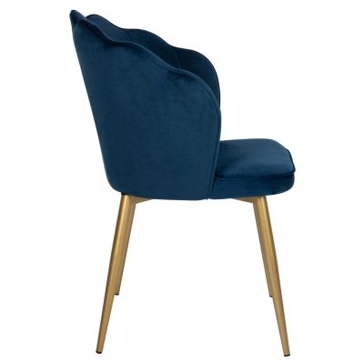 CHAIR AVIE HM8737.08 METALLIC WITH BLUE VELVET AND GOLDEN LEGS 48x48x85Ηcm.