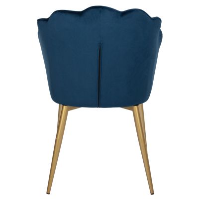 CHAIR AVIE HM8737.08 METALLIC WITH BLUE VELVET AND GOLDEN LEGS 48x48x85Ηcm.