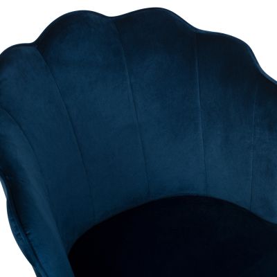 CHAIR AVIE HM8737.08 METALLIC WITH BLUE VELVET AND GOLDEN LEGS 48x48x85Ηcm.