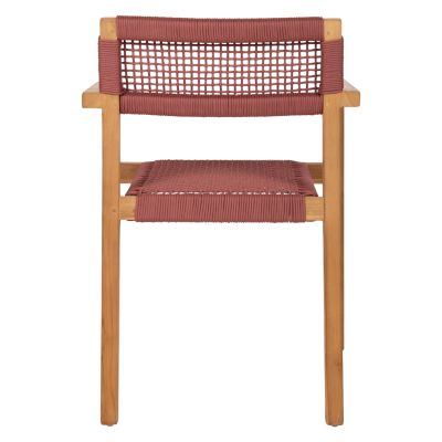 ARMCHAIR CHARLOTTE HM9637.06 TEAK WOOD IN NATURAL & PINK ROPE 59x54x83Hcm.