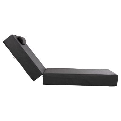 SUNBED CUSHION TEXTLINE SIFNOS BLACK HM11761.01 200(120+80)x70x20Hcm.