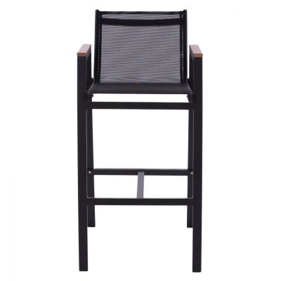 CHARCOAL ALUMINUM BAR STOOL WITH POLYWOOD 52 x 58 x 108 cm. HM5790.02
