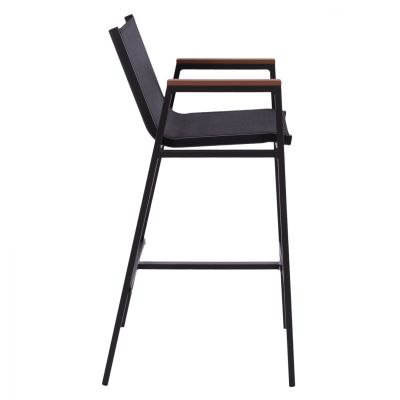 CHARCOAL ALUMINUM BAR STOOL WITH POLYWOOD 52 x 58 x 108 cm. HM5790.02