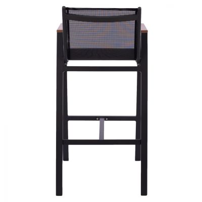 CHARCOAL ALUMINUM BAR STOOL WITH POLYWOOD 52 x 58 x 108 cm. HM5790.02