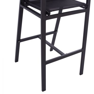 CHARCOAL ALUMINUM BAR STOOL WITH POLYWOOD 52 x 58 x 108 cm. HM5790.02
