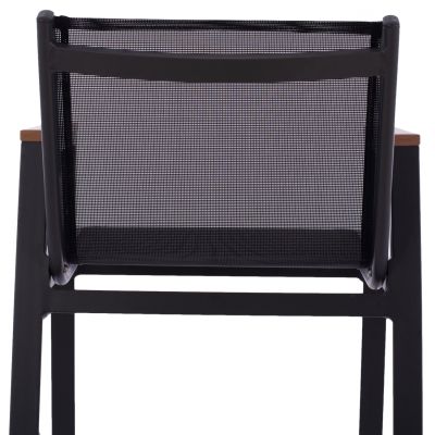 CHARCOAL ALUMINUM BAR STOOL WITH POLYWOOD 52 x 58 x 108 cm. HM5790.02
