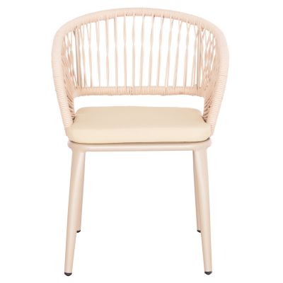 ALUMINUM ARMCHAIR MAGNET HM6287.04 GREY FRAME-P.E.ROPE IN CAPPUCCINO 59x61x81.5Hcm.