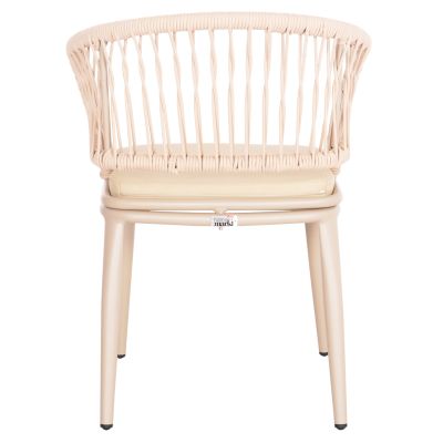 ALUMINUM ARMCHAIR MAGNET HM6287.04 GREY FRAME-P.E.ROPE IN CAPPUCCINO 59x61x81.5Hcm.