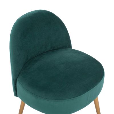 Табуретка с облегалка Yasmine от кипарис зелено кадифе и златни крака HM8395.13 47x43x65cm