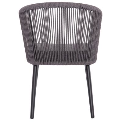 DINING CHAIR HARRIET HM5548.13 ALUMINUM BLACK FRAME-ANTHRACITE P.E.ROPE & CUSHION 60x62x80,5Hcm.