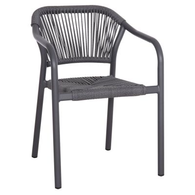 DINING ARMCHAIR ALUMINUM LUCCI HM6266.01 DARK GREY FRAME & P.E. RATTAN 58x56x79Hcm.