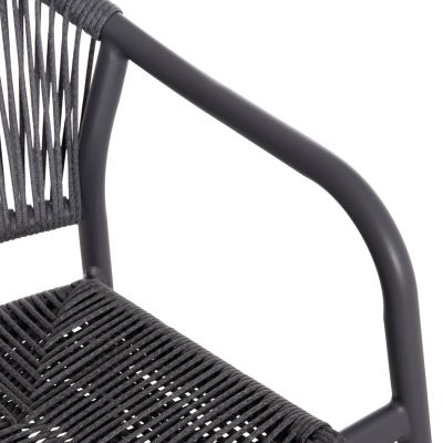 DINING ARMCHAIR ALUMINUM LUCCI HM6266.01 DARK GREY FRAME & P.E. RATTAN 58x56x79Hcm.