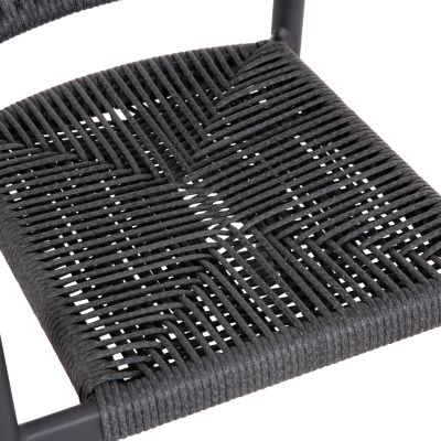 DINING ARMCHAIR ALUMINUM LUCCI HM6266.01 DARK GREY FRAME & P.E. RATTAN 58x56x79Hcm.