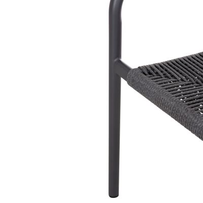 DINING ARMCHAIR ALUMINUM LUCCI HM6266.01 DARK GREY FRAME & P.E. RATTAN 58x56x79Hcm.