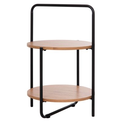 ПОМОЩНА МАСА SYLO HM9618.01 MDF В ЕСТЕСТВЕН ЦВЯТ-ЧЕРНА МЕТАЛНА КОНСТРУКЦИЯ Φ44x66Hсм.