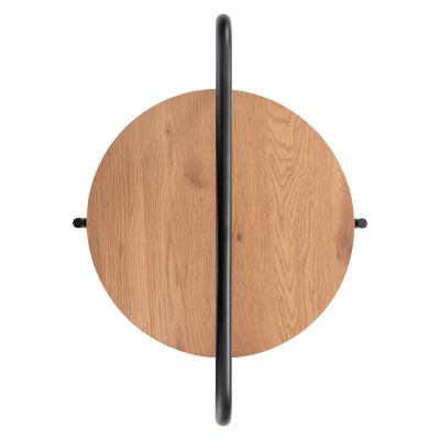 ПОМОЩНА МАСА SYLO HM9618.01 MDF В ЕСТЕСТВЕН ЦВЯТ-ЧЕРНА МЕТАЛНА КОНСТРУКЦИЯ Φ44x66Hсм.
