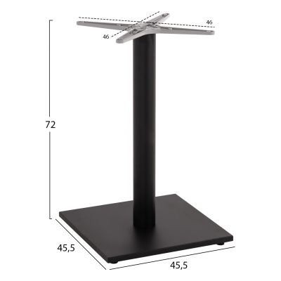 BASE FOR TABLE HM475.01 ALUMINUM MATTE BLACK-46x46cm CROSS 46Χ46Χ72Hcm.