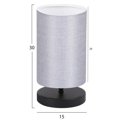 TABLE LAMP HM7595.03 BLACK BASE, LIGHT GREY CAP