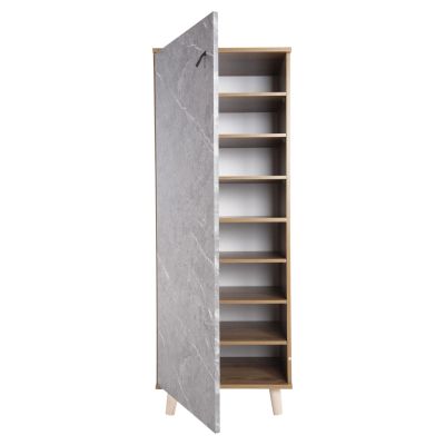 SHOE CABINET ALVARO HM8954.12 MELAMINE IN SONAMA-STONE TEXTURE 50Χ38Χ135Hcm.