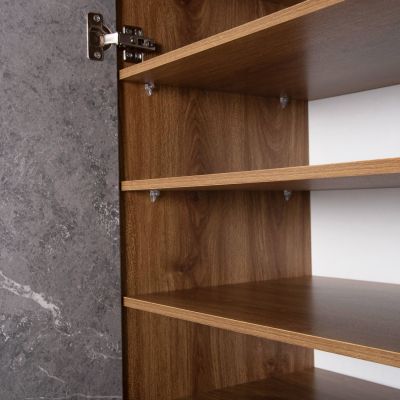 SHOE CABINET ALVARO HM8954.12 MELAMINE IN SONAMA-STONE TEXTURE 50Χ38Χ135Hcm.