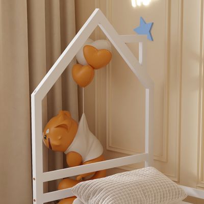 BED FOR KIDS HOUSER HM676.03 t.MONTESSORI SOLID PINE WOOD IN WHITE- 190x90cm.