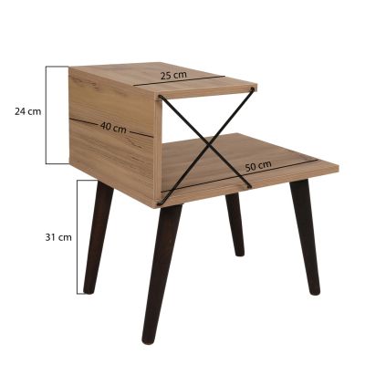 СТРАНИЧНА МАСИЧКА/НОЩНО ШКАФЧЕ МЕЛАМИНОВ В ЕСТЕСТВЕН ЦВЯТ 50x40x55Hcm.HM9434.01