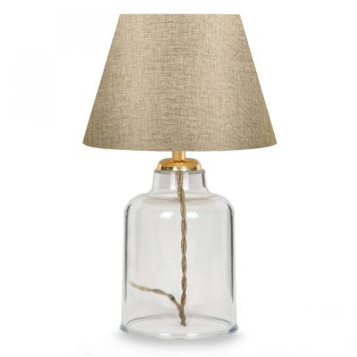 TABLE LAMP HM7583.03 GOLDEN CAP, TRANSPARENT BASE, GOLDEN PILLAR