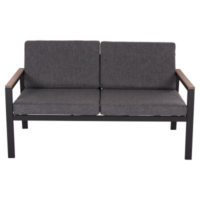 OUTDOOR 2-SEATER SOFA SAFIN HM6279.03 ALUMINUM & CUSHIONS IN ANTHRACITE 140x70x77Hcm.