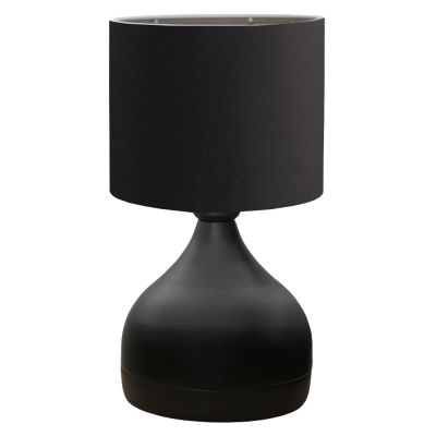 TABLE LAMP HM7593.01 BLACK METAL BODY BLACK SHADE FABRIC D18.5x45Η cm. cm.