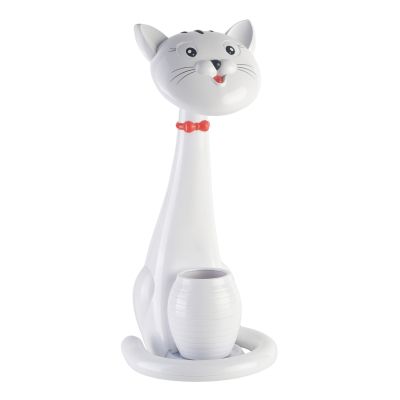 KIDS DESK LAMP LED BADOO CAT FIGURE HM4457.01 WHITE ABS-WITH PEN HOLDER