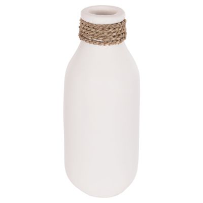 TABLE DECORATIVE VASE CAMMER HM4687.02M TERRACOTA IN WHITE--Φ13x34Hcm.