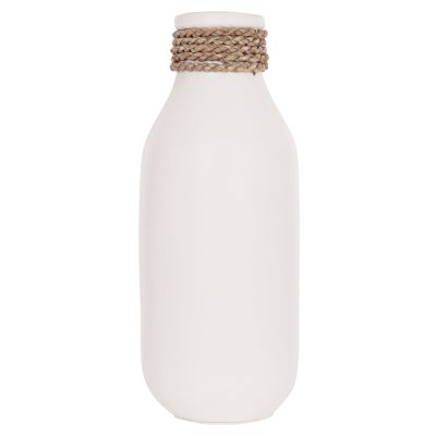 TABLE DECORATIVE VASE CAMMER HM4687.02M TERRACOTA IN WHITE--Φ13x34Hcm.