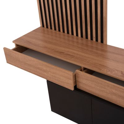 TV FURNITURE COMBO DORT HM18076.02 MELAMINE IN SONAMA-BLACK 249.5x42.2x199.5Hcm.