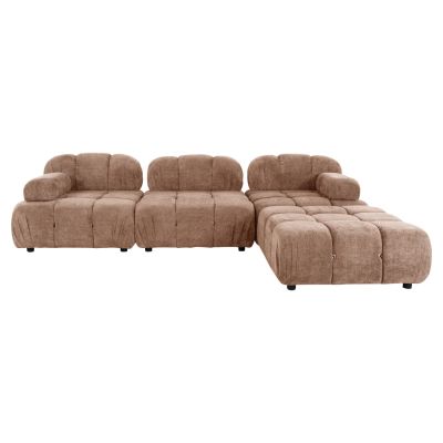 POLYMORPHIC SOFA SHIFTER HM6073.01 TEXTURED FABRIC IN LIGHT BROWN COLOR 290x196x76Hcm.