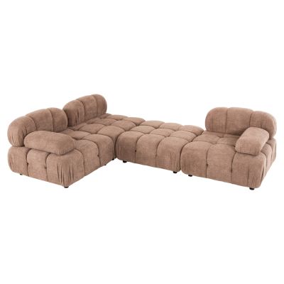 POLYMORPHIC SOFA SHIFTER HM6073.01 TEXTURED FABRIC IN LIGHT BROWN COLOR 290x196x76Hcm.
