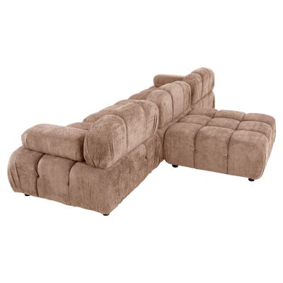 POLYMORPHIC SOFA SHIFTER HM6073.01 TEXTURED FABRIC IN LIGHT BROWN COLOR 290x196x76Hcm.