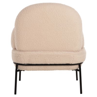 ARMCHAIR AGNES HM9525.20 ECRU BOUCLE FABRIC-BLACK METAL LEGS 74x71x83Hcm.